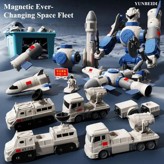 Magnetic Transform Robot Car – Engineering Building Block Toy