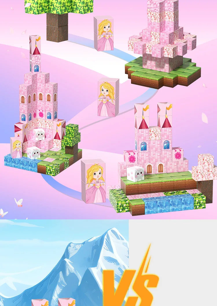Magnetic Princess Castle Blocks – STEM Montessori Building Toy for Kids