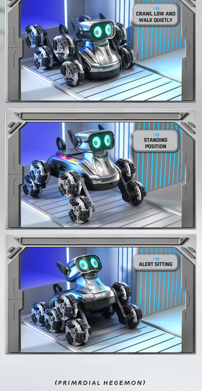 Gesture Control RC Robot Dog – 8-Wheel Stunt Dancing Toy