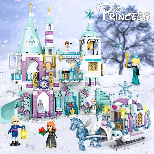 Princess Ice Castle Building Blocks Set – Winter Palace DIY Toy for Girls