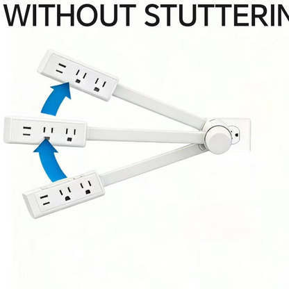 180� Rotating Flat Plug Power Strip Outlet Extender ? Space Saving Electrical Wall Adapter with Swivel Power Outlets for Behind Sofas, Nightstands, Desks & Tight Spaces