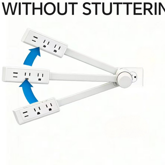 180� Rotating Flat Plug Power Strip Outlet Extender ? Space Saving Electrical Wall Adapter with Swivel Power Outlets for Behind Sofas, Nightstands, Desks & Tight Spaces