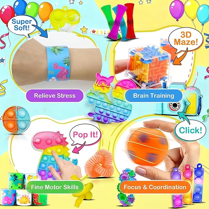 2000pcs Kids Fidget Toys Pack – Party Favors, Goodie Bag Fillers & Classroom Prizes