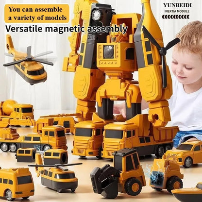 Magnetic Transform Robot Car – Engineering Building Block Toy