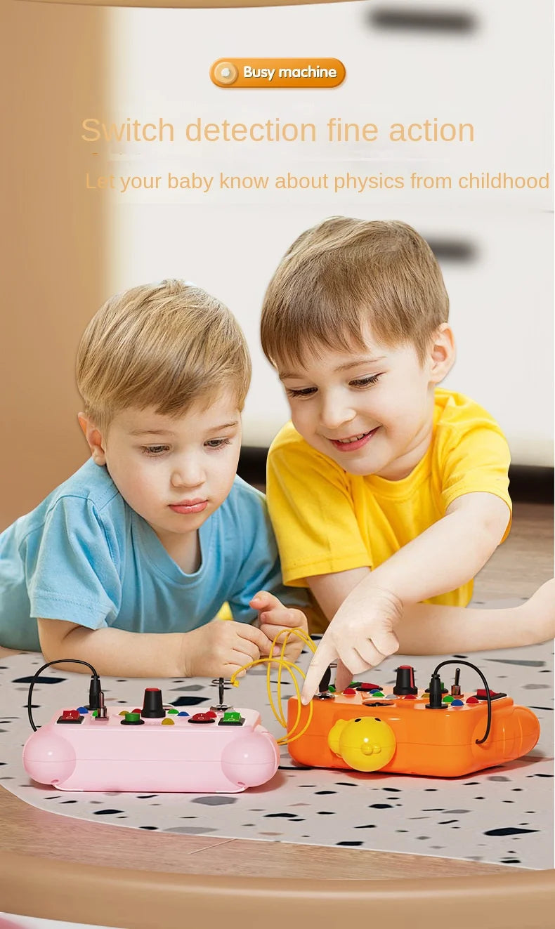 Montessori Busy Board – LED Sensory Activity Toy for Toddlers