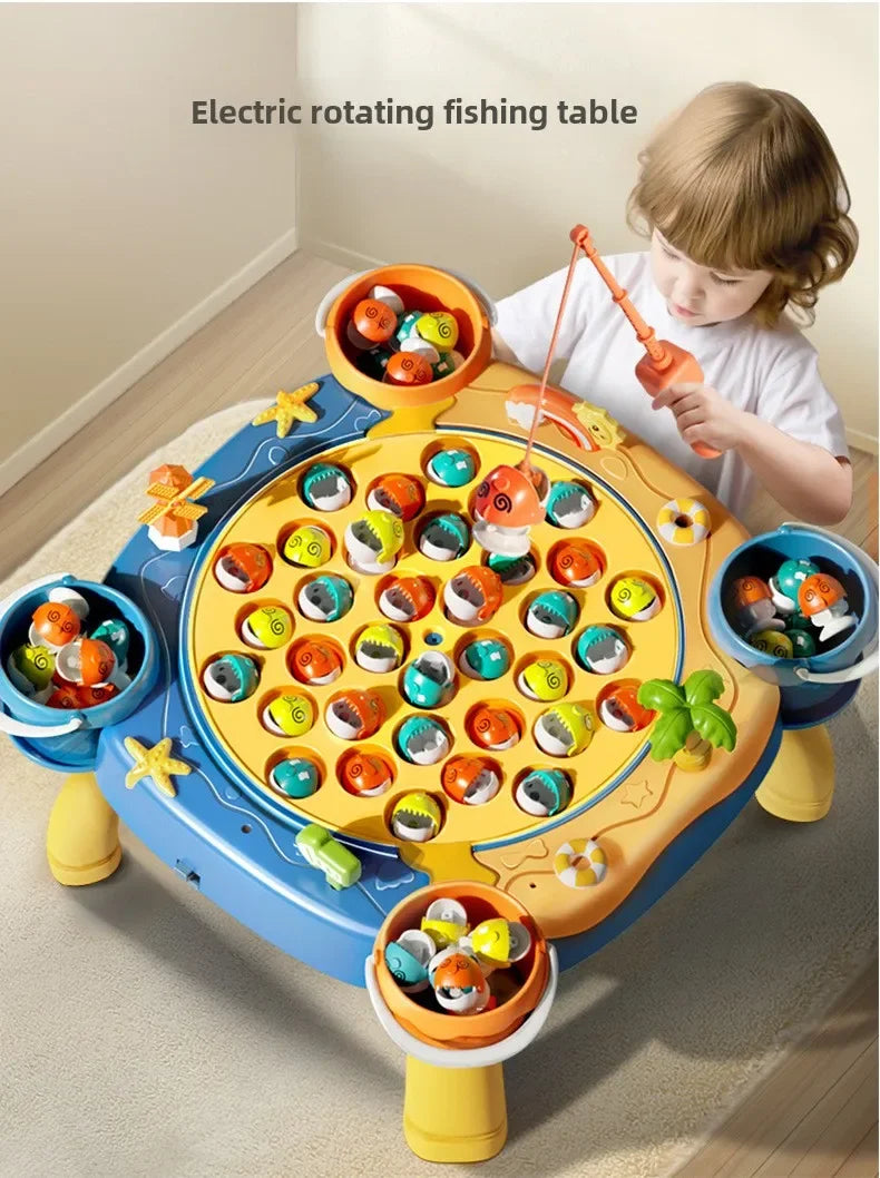 Kids Magnetic Fishing Game – Electric Spinning Toy with Music & Rod