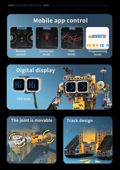 5-in-1 Transform RC Robot Building Blocks – Digital Display Toy
