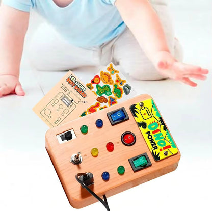 Montessori LED Busy Board – Kids Light Switch Sensory Learning Toy