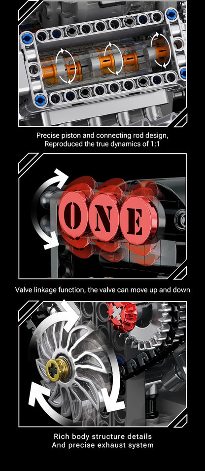 V8 Engine Motorized Building Blocks – Electric Simulation Model Kit