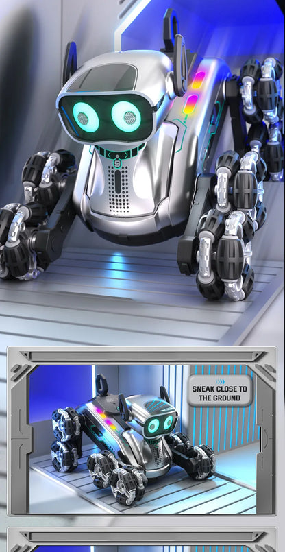 Gesture Control RC Robot Dog – 8-Wheel Stunt Dancing Toy