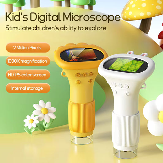 Kids Digital Microscope 1000x – USB Rechargeable with LED, Photo & Video