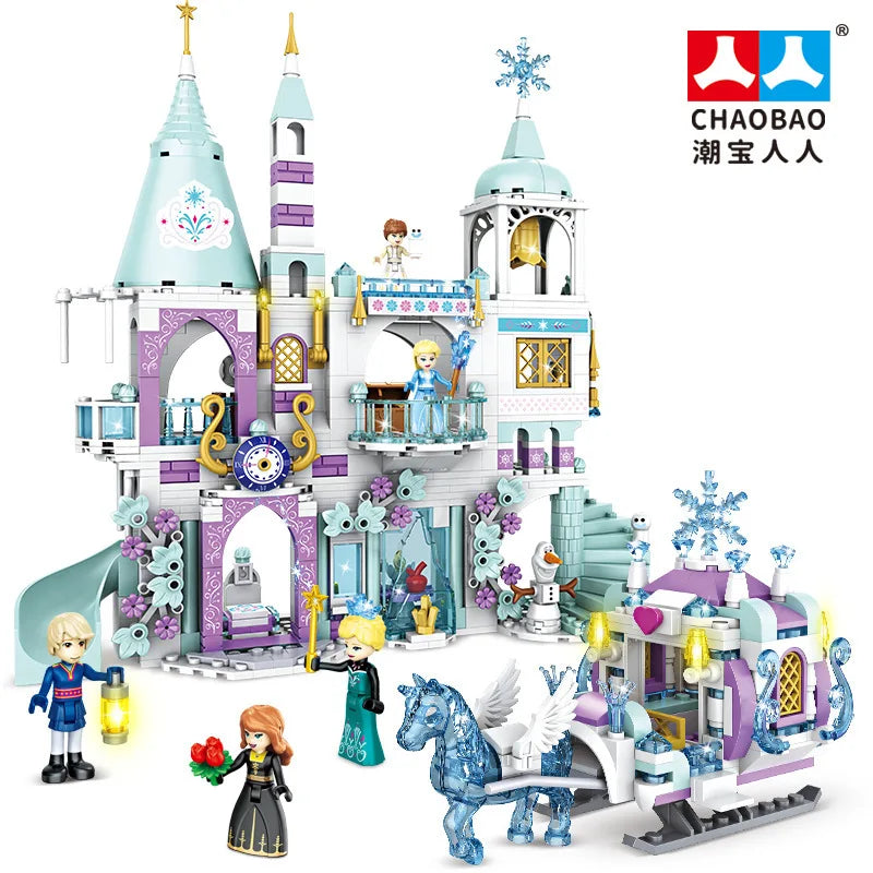 Princess Ice Castle Building Blocks Set – Winter Palace DIY Toy for Girls
