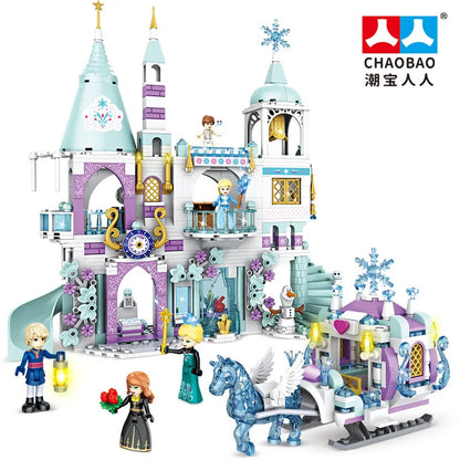 Princess Ice Castle Building Blocks Set – Winter Palace DIY Toy for Girls