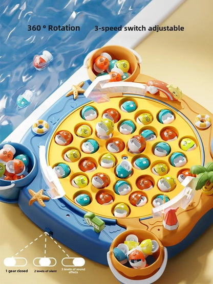 Kids Magnetic Fishing Game – Electric Spinning Toy with Music & Rod