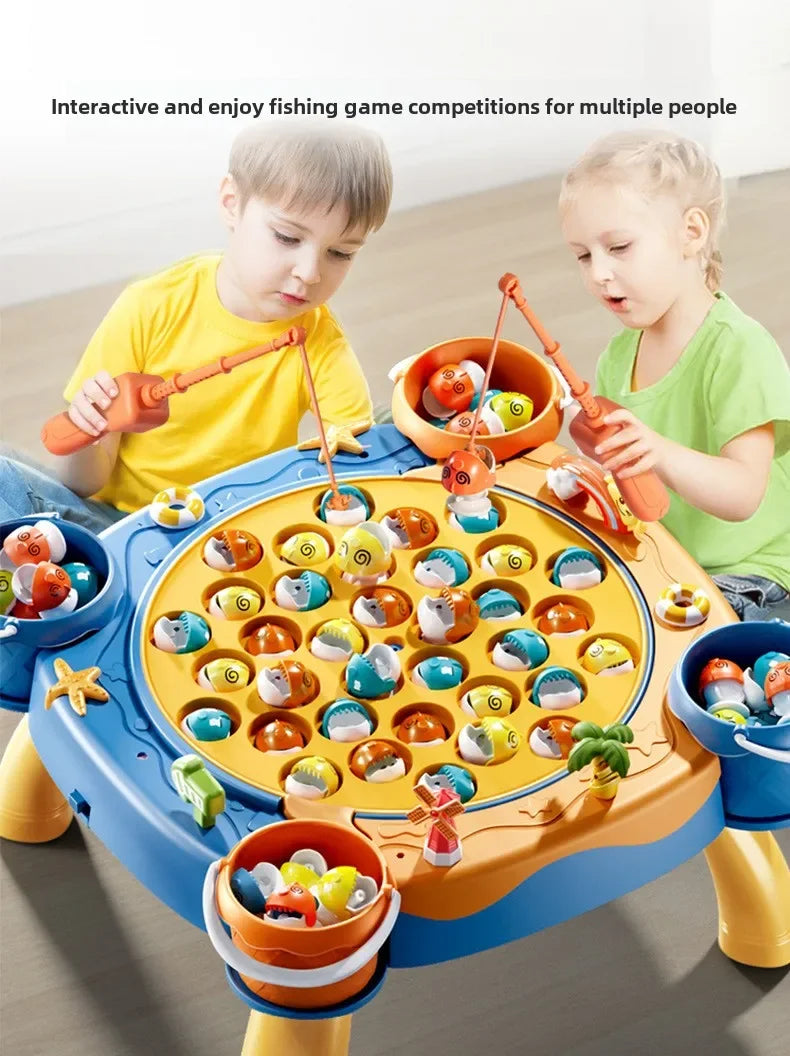 Kids Magnetic Fishing Game – Electric Spinning Toy with Music & Rod