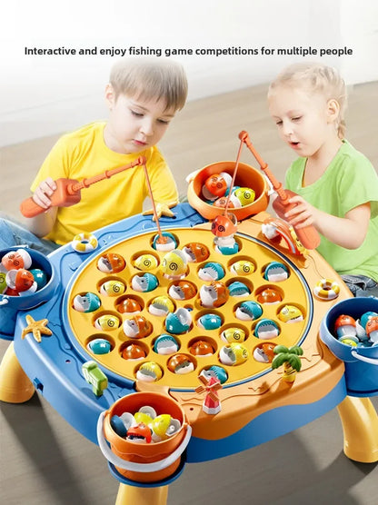 Kids Magnetic Fishing Game – Electric Spinning Toy with Music & Rod