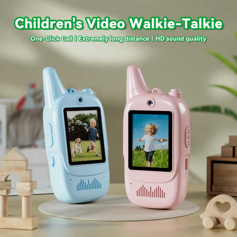 2PCS Kids Video Walkie Talkie – HD Voice Changer Rechargeable Toy