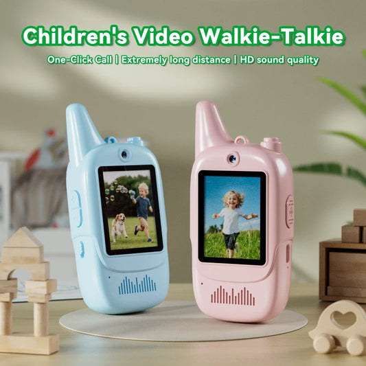 2PCS Kids Video Walkie Talkie – HD Voice Changer Rechargeable Toy