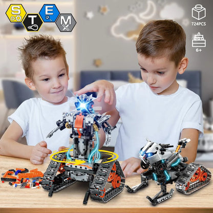 724PCS 4-in-1 RC Robot Car Building Kit – STEM Programming Toy