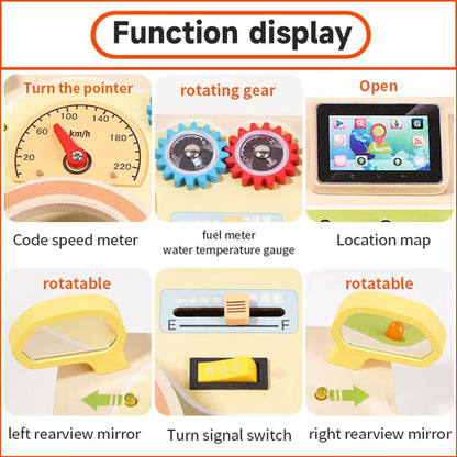 Montessori Busy Board – LED Switch & Steering Wheel Sensory Toy
