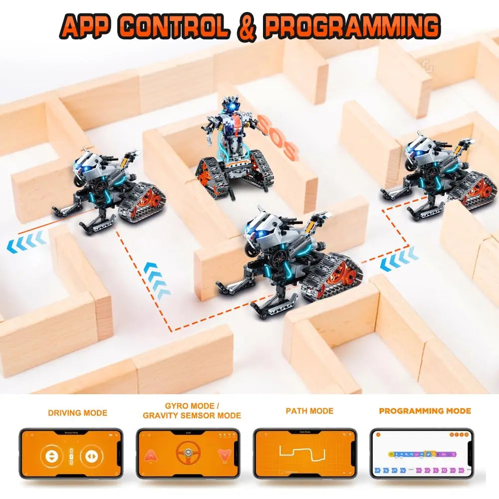724PCS 4-in-1 RC Robot Car Building Kit – STEM Programming Toy