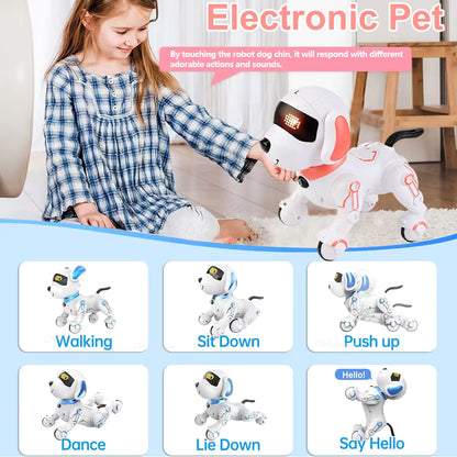 RC Robot Dog Toy – Programmable Smart Pet with Touch, Walking & Dancing