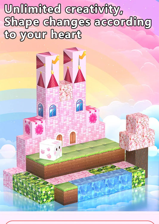 Magnetic Princess Castle Blocks – STEM Montessori Building Toy for Kids