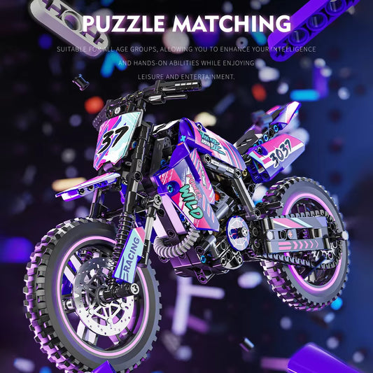 Motorcycle Building Blocks Set – DIY STEM Construction Model Toy