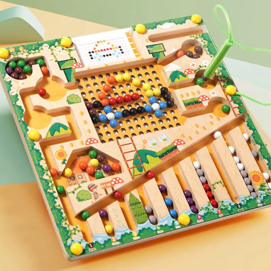 Magnetic Sorting Maze Board – Montessori Color Learning Puzzle Toy