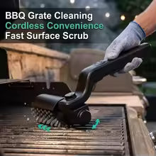 Electric BBQ Grill Brush with Replaceable Heads, 180° Adjustable Brush Head for Outdoor Grilling and Kitchen Cleaning