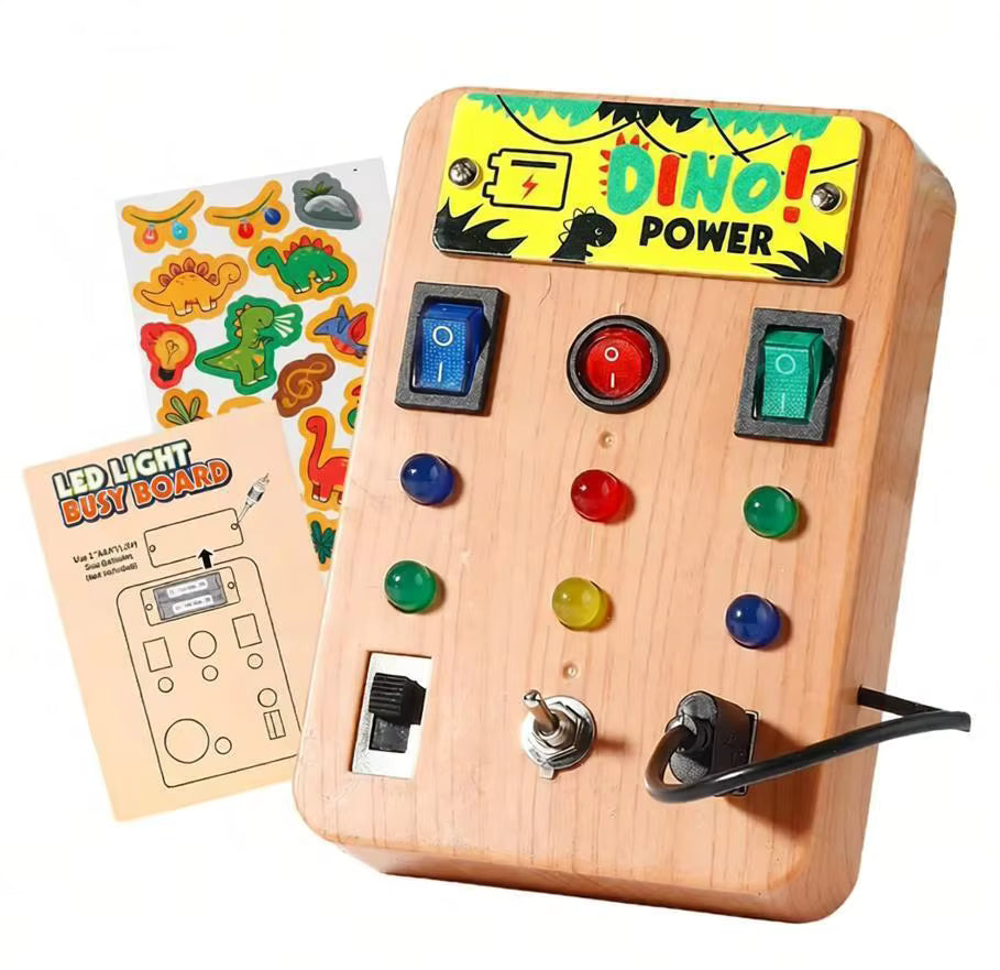 Montessori LED Busy Board – Kids Light Switch Sensory Learning Toy
