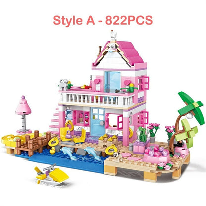 Seaside Villa Building Blocks Set – Summer City House DIY Toy