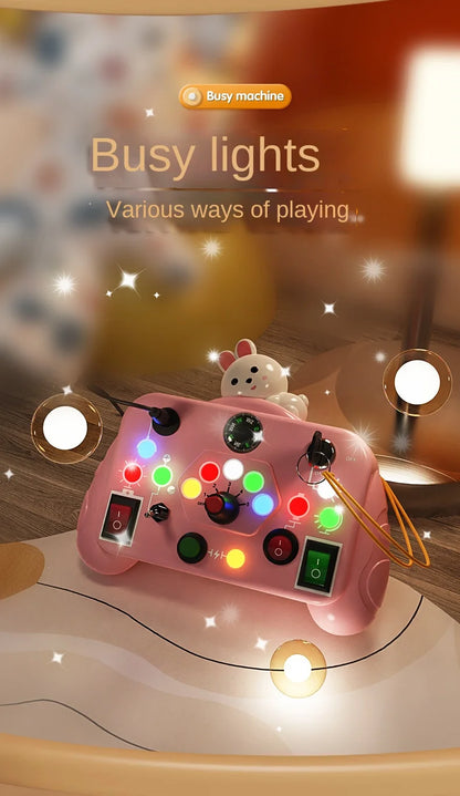 Montessori Busy Board – LED Sensory Activity Toy for Toddlers