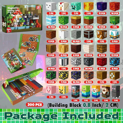 300PCS Magnetic Tiles Set – STEM Building Blocks Toy for Kids
