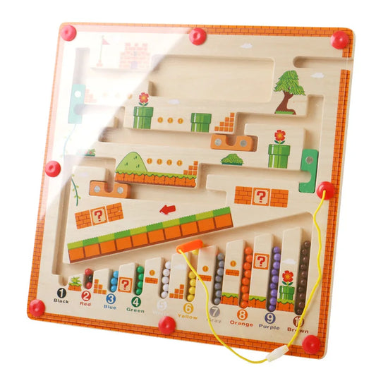 Magnetic Sorting Maze Board – Montessori Color Learning Puzzle Toy