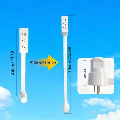 180� Rotating Flat Plug Power Strip Outlet Extender ? Space Saving Electrical Wall Adapter with Swivel Power Outlets for Behind Sofas, Nightstands, Desks & Tight Spaces